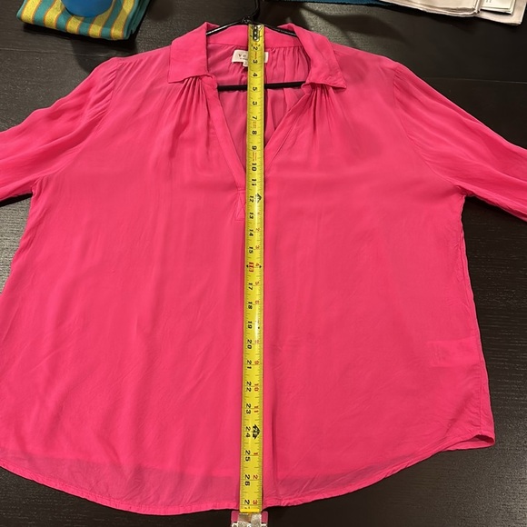 VELVET  GRAHAM & SPENCER 💯 viscose super soft Barbie pink flowing blouse sizeM - Picture 9 of 9